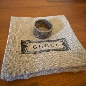 Gucci ghost necklace w pendant and ring